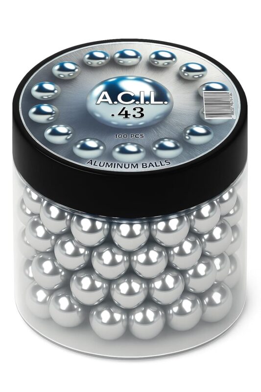 Aluminum Balls .43 caliber Solid Hard Resuable Paintballs for Target Practice, Training and Defense Pistols in 43 caliber (100 pcs)