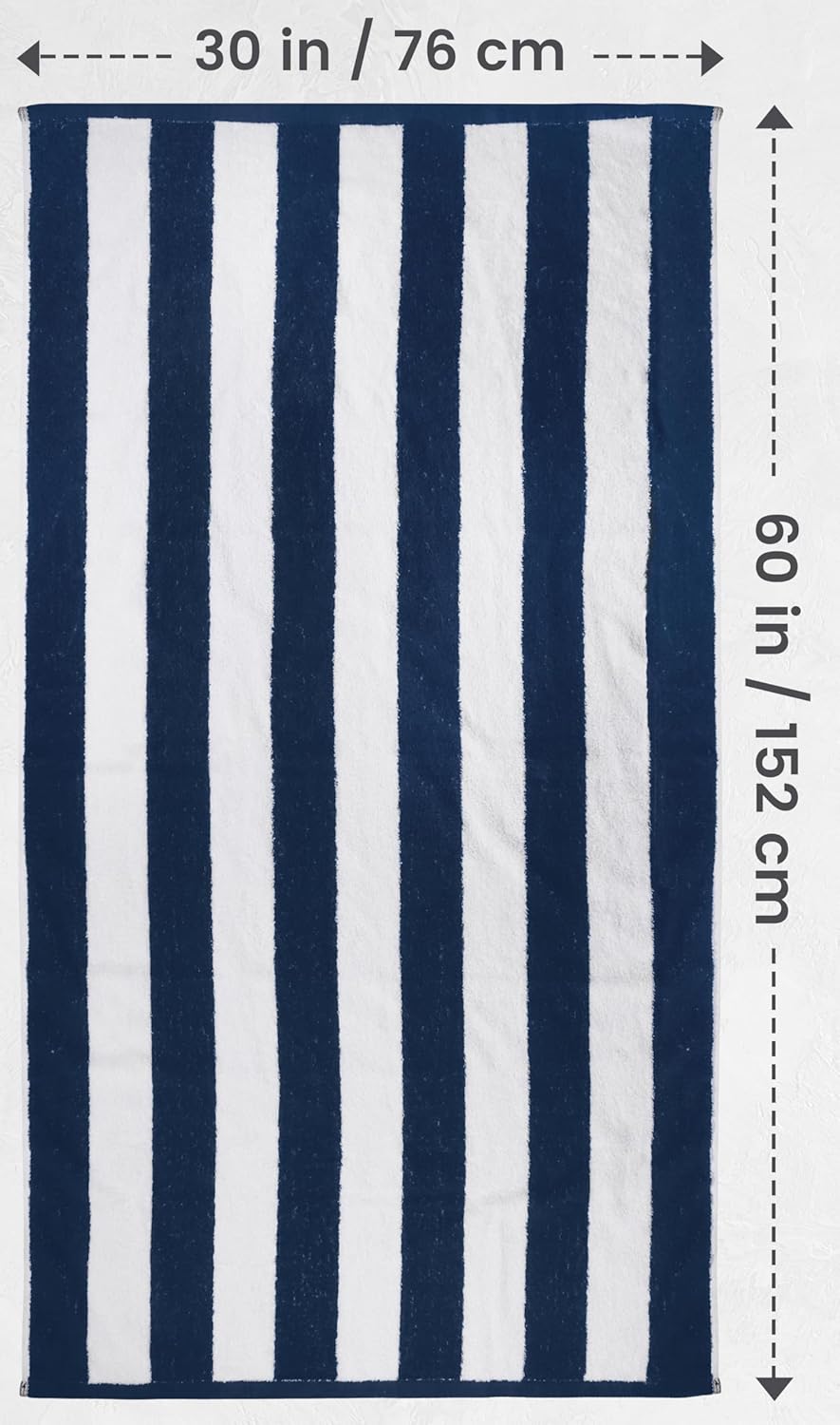 Utopia Towels Cabana Stripe Beach Towels (76 x 152 cm) - 100% Ring Spun Cotton Large Pool Towels, Soft and Quick Dry Swim Towels (Pack of 4) (Navy)